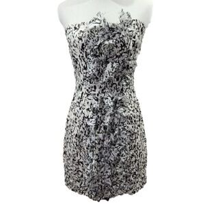 𝅺cynthia Steffe strapless short dress with ruffles